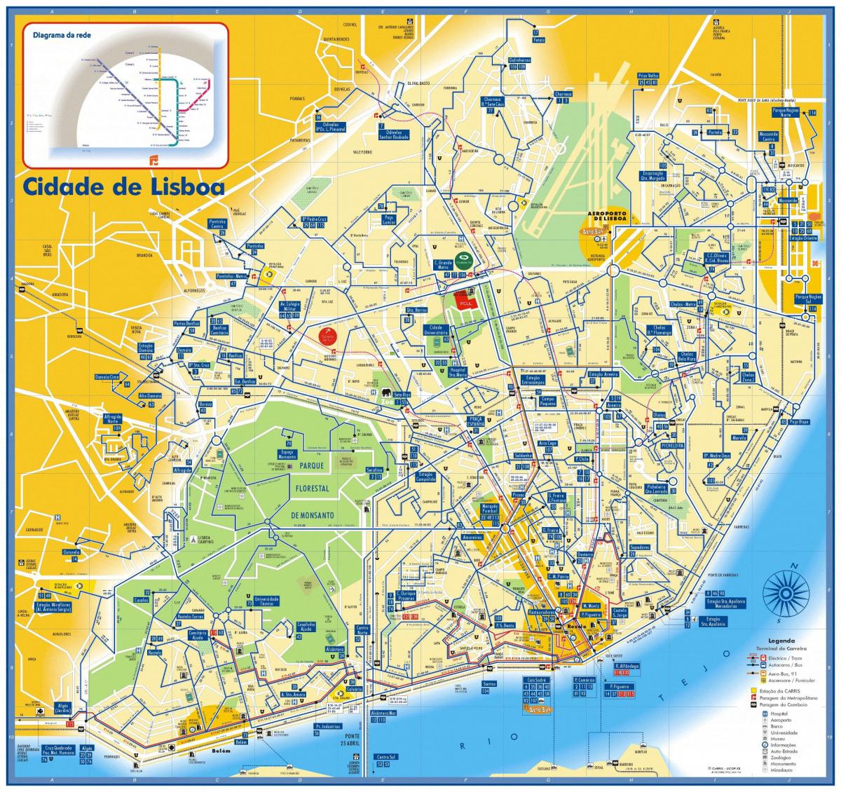 Mapa dworca autobusowego w Lizbonie
